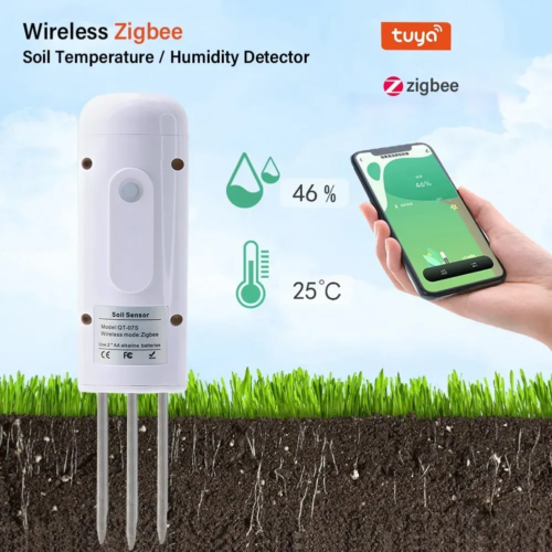 Датчик влажности и температуры почвы Zigbee QT-07S Датчик влажности и температуры почвы Zigbee QT-07S